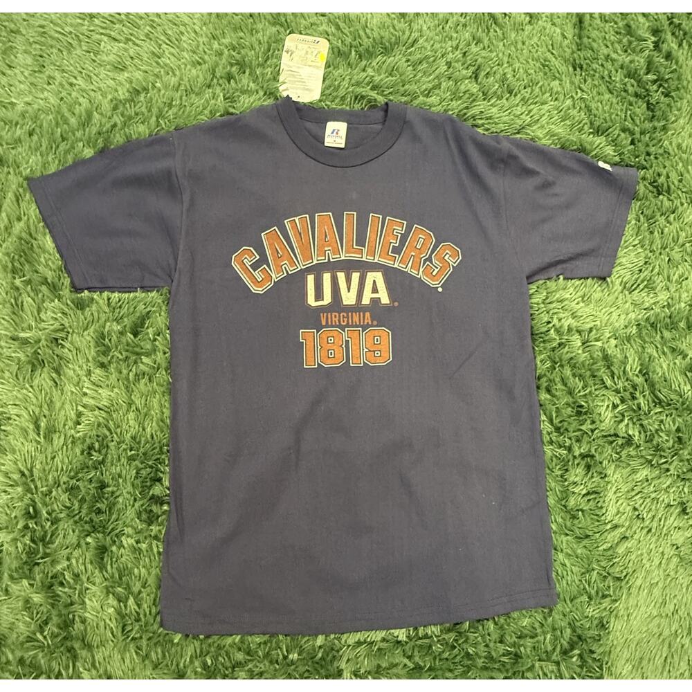Russell Athletic UVA Virginia Cavaliers T-Shirt Men's Medium Navy Blue 1819 NWT